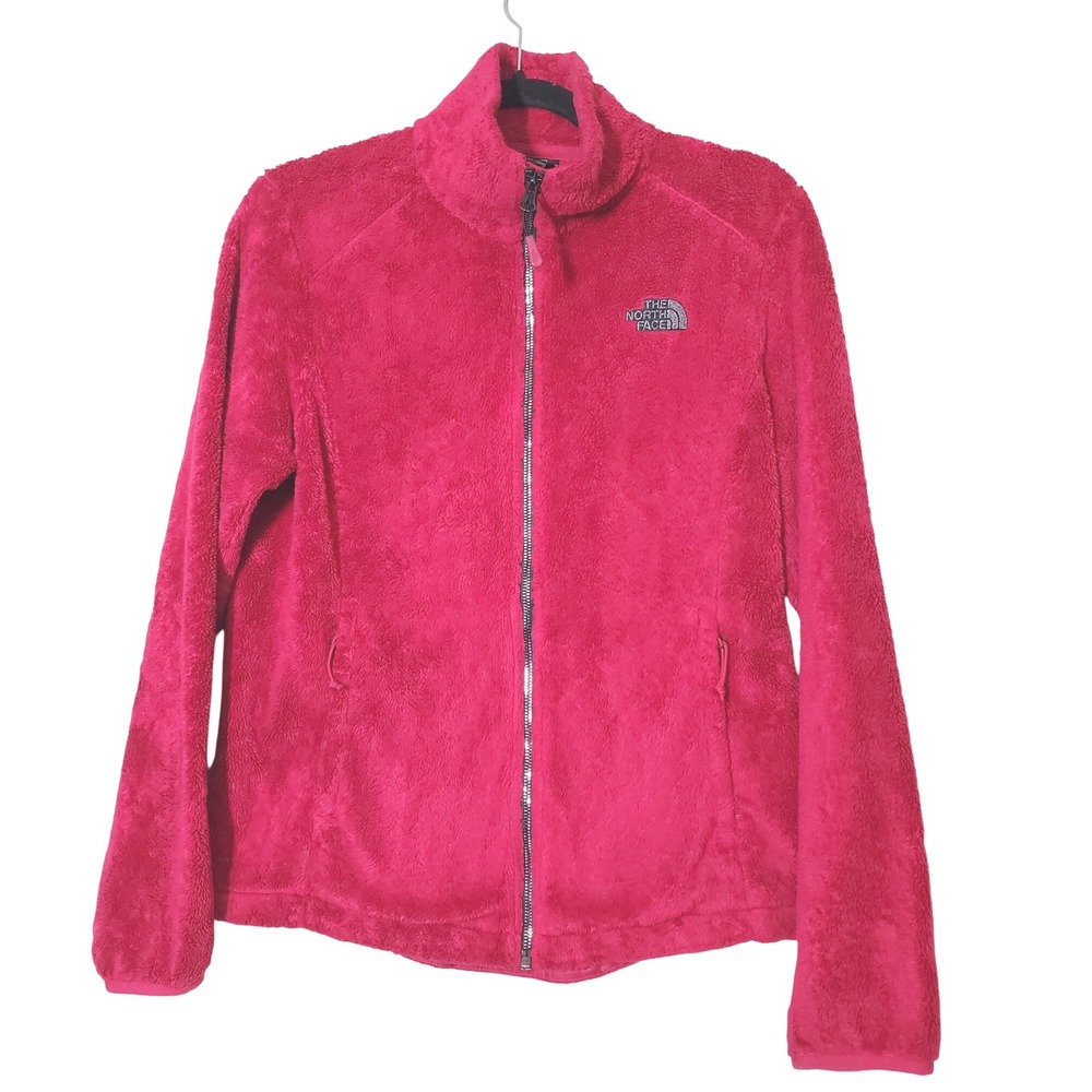 The North Face Womens Small Pink Fleece Jacket Full Zip‎ Embroidered Logo